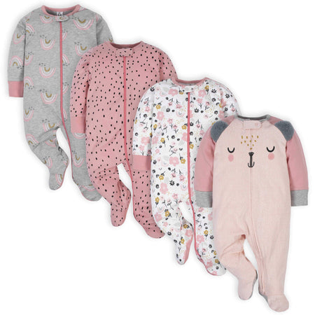 4-Pack Baby Girls Bear Sleep 'N Plays