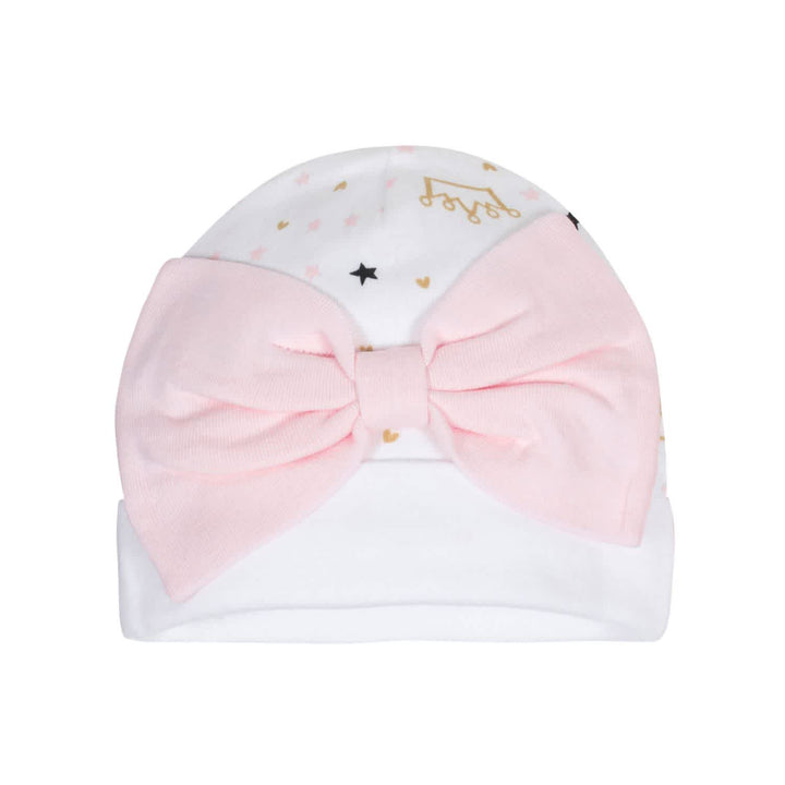 Gerber® Organic 3-Pack Baby Girls Princess Ribbed Caps-Gerber Childrenswear