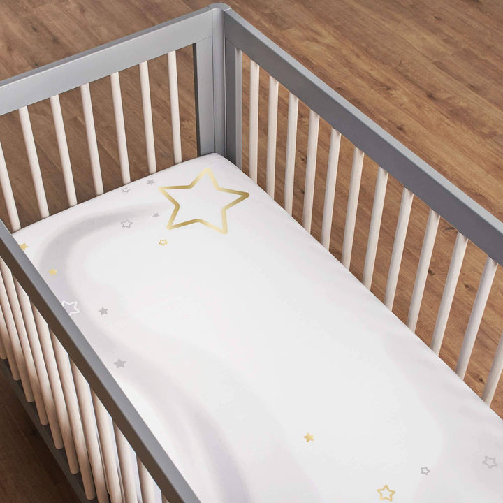 Baby Neutral Sparkle Star Fitted Crib Sheet-Gerber Childrenswear