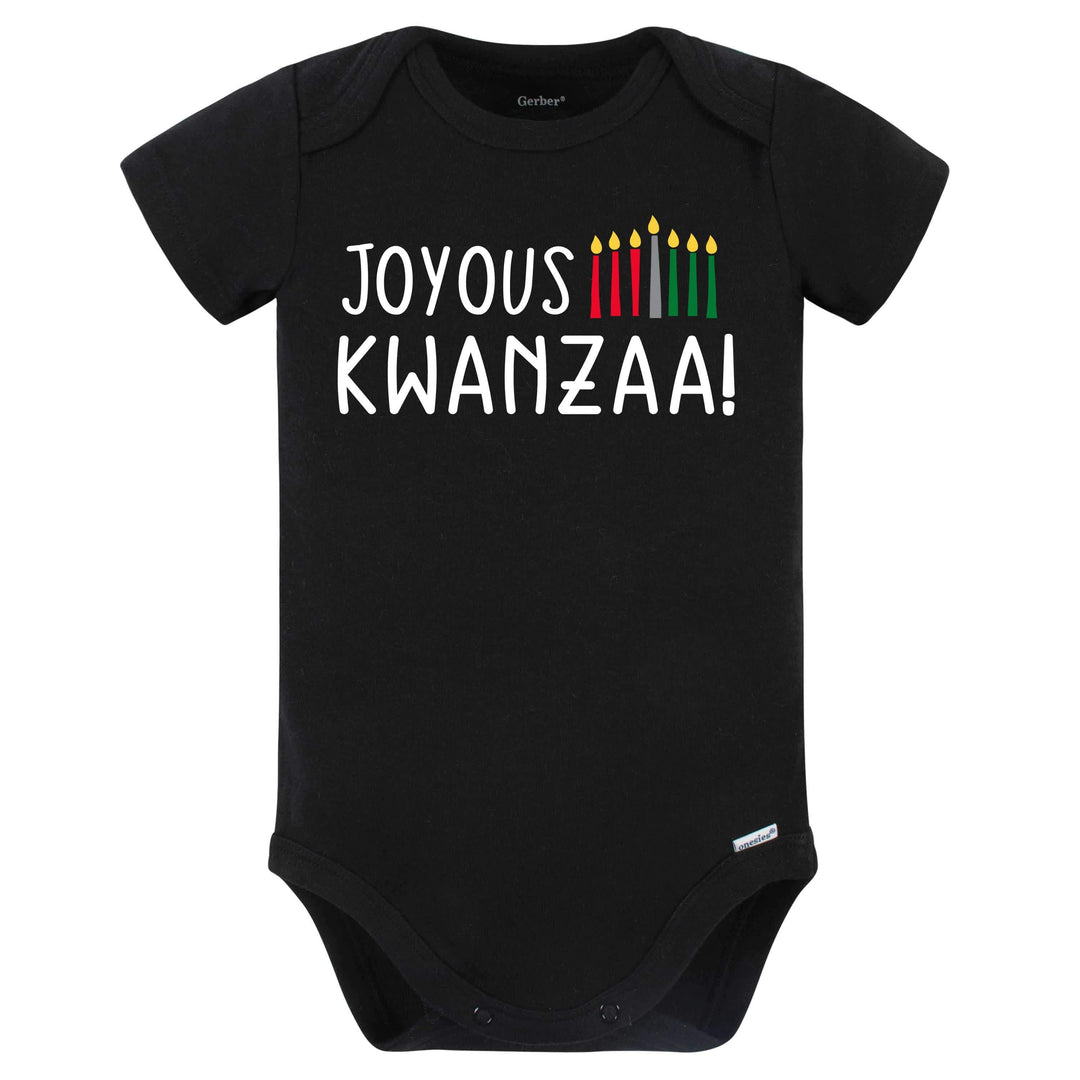 2-Pack Baby "Joyous Kwanzaa" & "100% Joyous" Short Sleeve Onesies® Holiday Bodysuits-Gerber Childrenswear