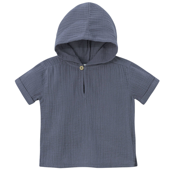 Infant & Toddler Boys Slate Blue Gauze Hoodie-Gerber Childrenswear