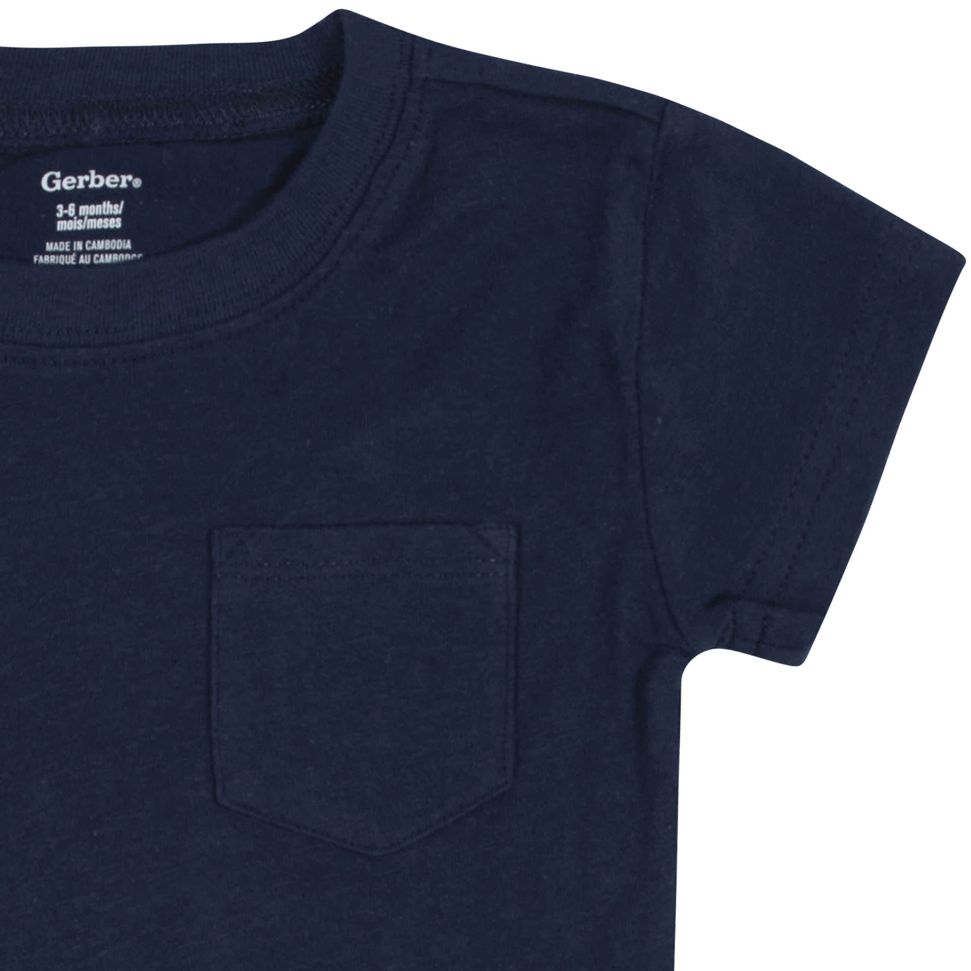 3-Pack Baby & Toddler Boys Royal Blues Short Sleeve Pocket Tees-Gerber Childrenswear