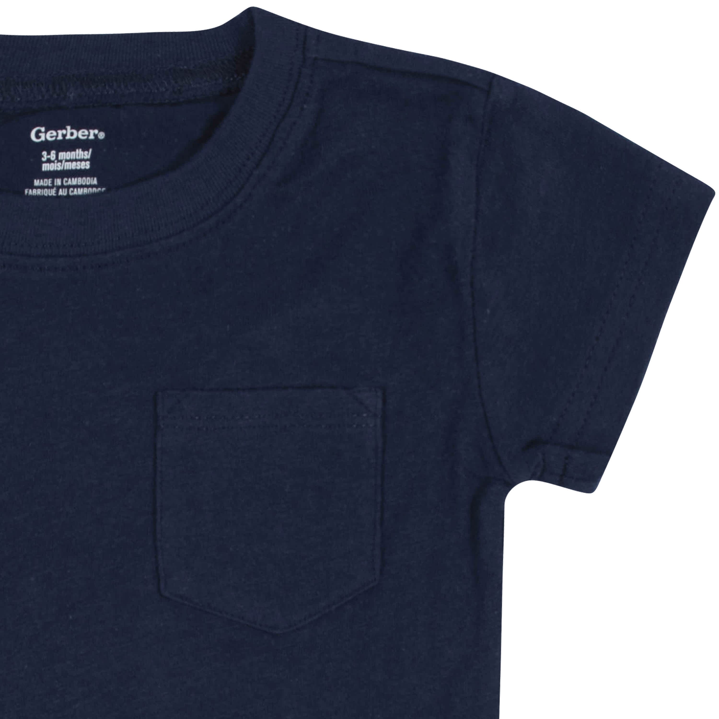 3-Pack Baby & Toddler Boys Royal Blues Short Sleeve Pocket Tees-Gerber Childrenswear