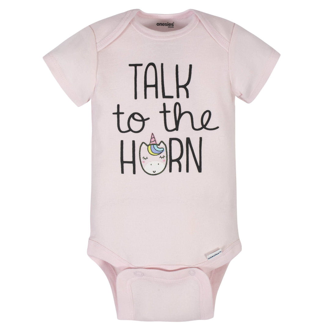 8-Pack Baby Girls Unicorns Onesies® Brand Bodysuits-Gerber Childrenswear