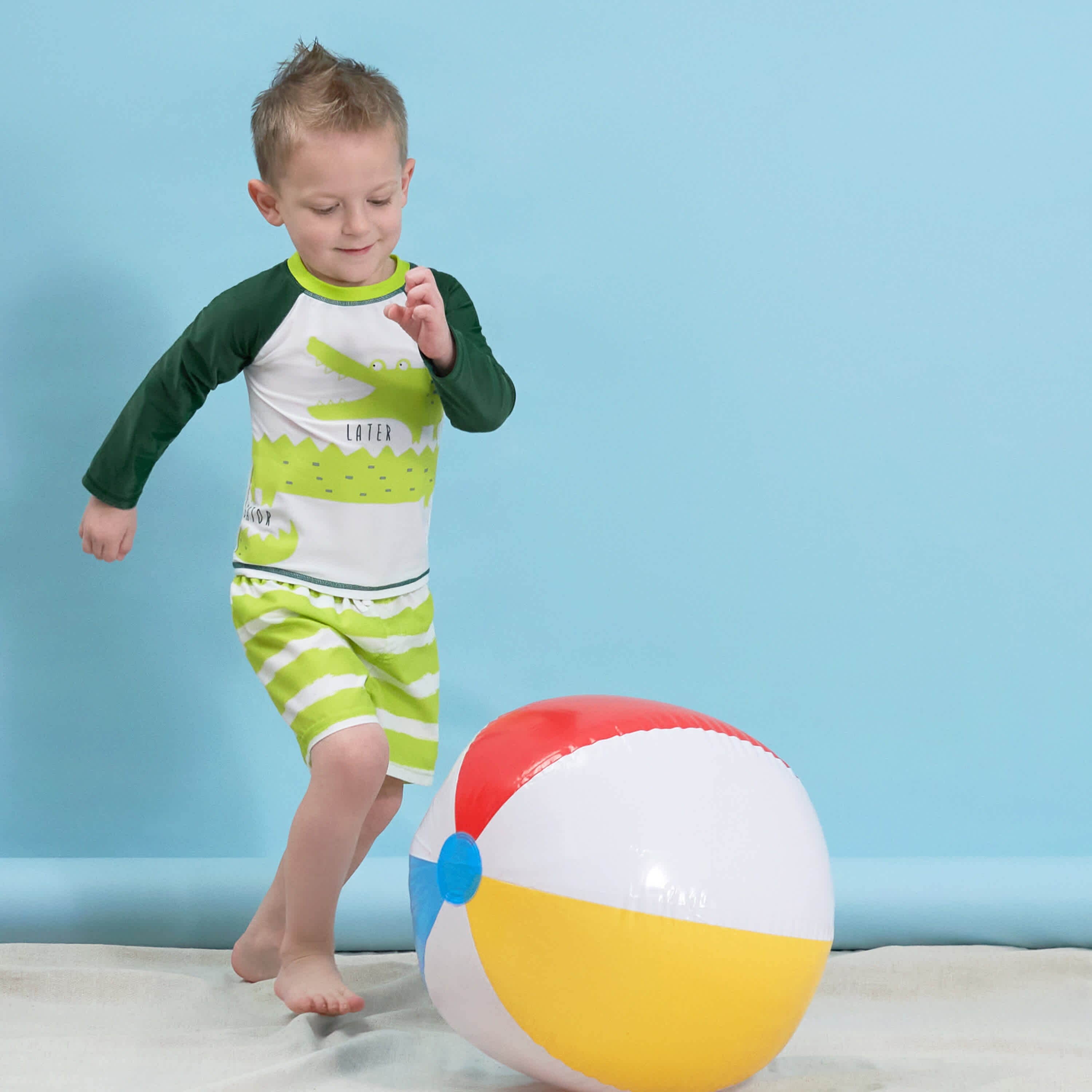 2-Piece Baby & Toddler Boys Later Gator Rash Guard & Swim Trunks Set-Gerber Childrenswear