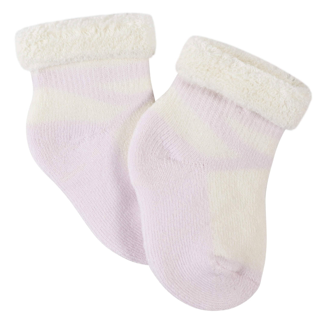 6-Pack Baby Girls Princess Wiggle-Proof™ Terry Bootie Socks-Gerber Childrenswear