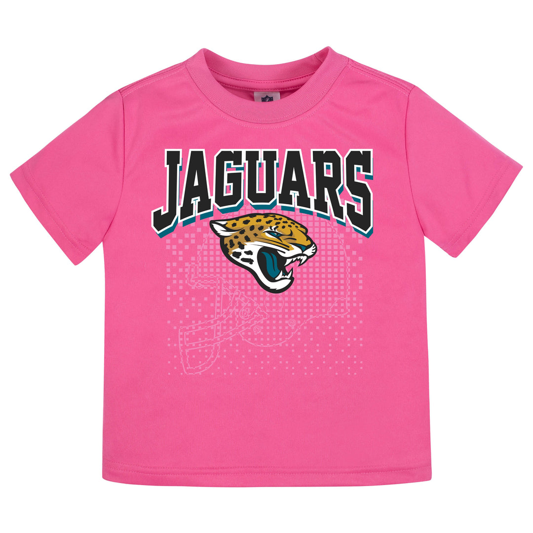 Jacksonville Jaguars Girls Short Sleeve Tee Shirt-Gerber Childrenswear