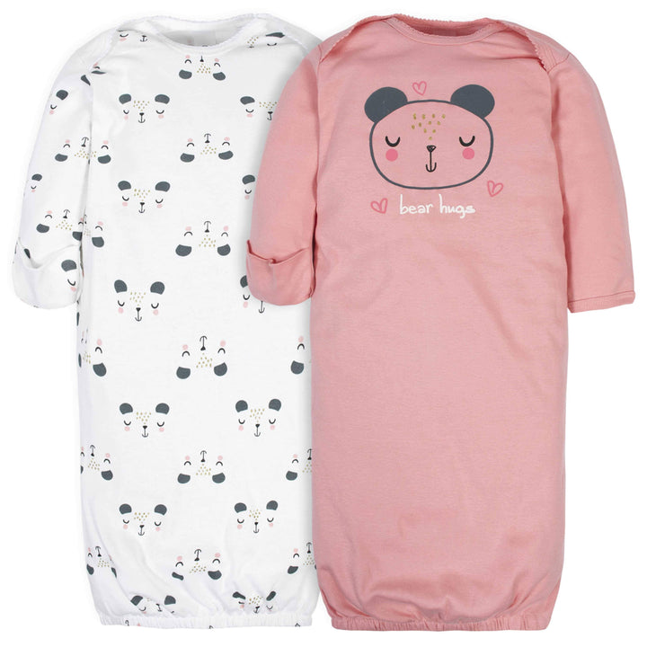 Gerber® 2-Pack Baby Girls Bear Gowns-Gerber Childrenswear