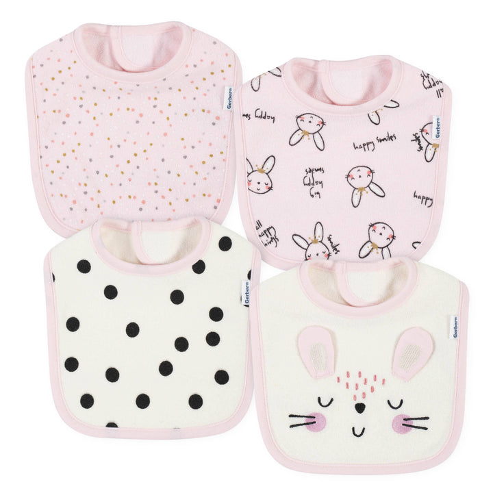 4-Pack Baby Girls Bunny Ballerina Bibs-Gerber Childrenswear