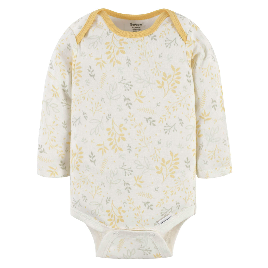 3-Pack Baby Girls Floral Meadow Long Sleeve Onesies® Bodysuits-Gerber Childrenswear