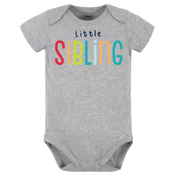 Baby Neutral "Little Sibling" Short Sleeve Onesies® Bodysuit-Gerber Childrenswear