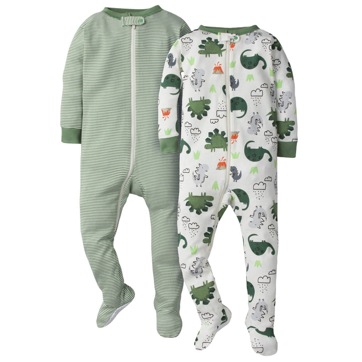 2-Pack Baby Boys Footed Union Suits - Dino-Gerber Childrenswear