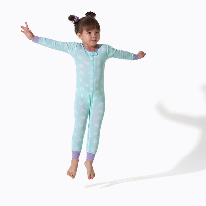 3-Pack Baby & Toddler Girls Rainbow Floral Snug Fit Footless Pajamas