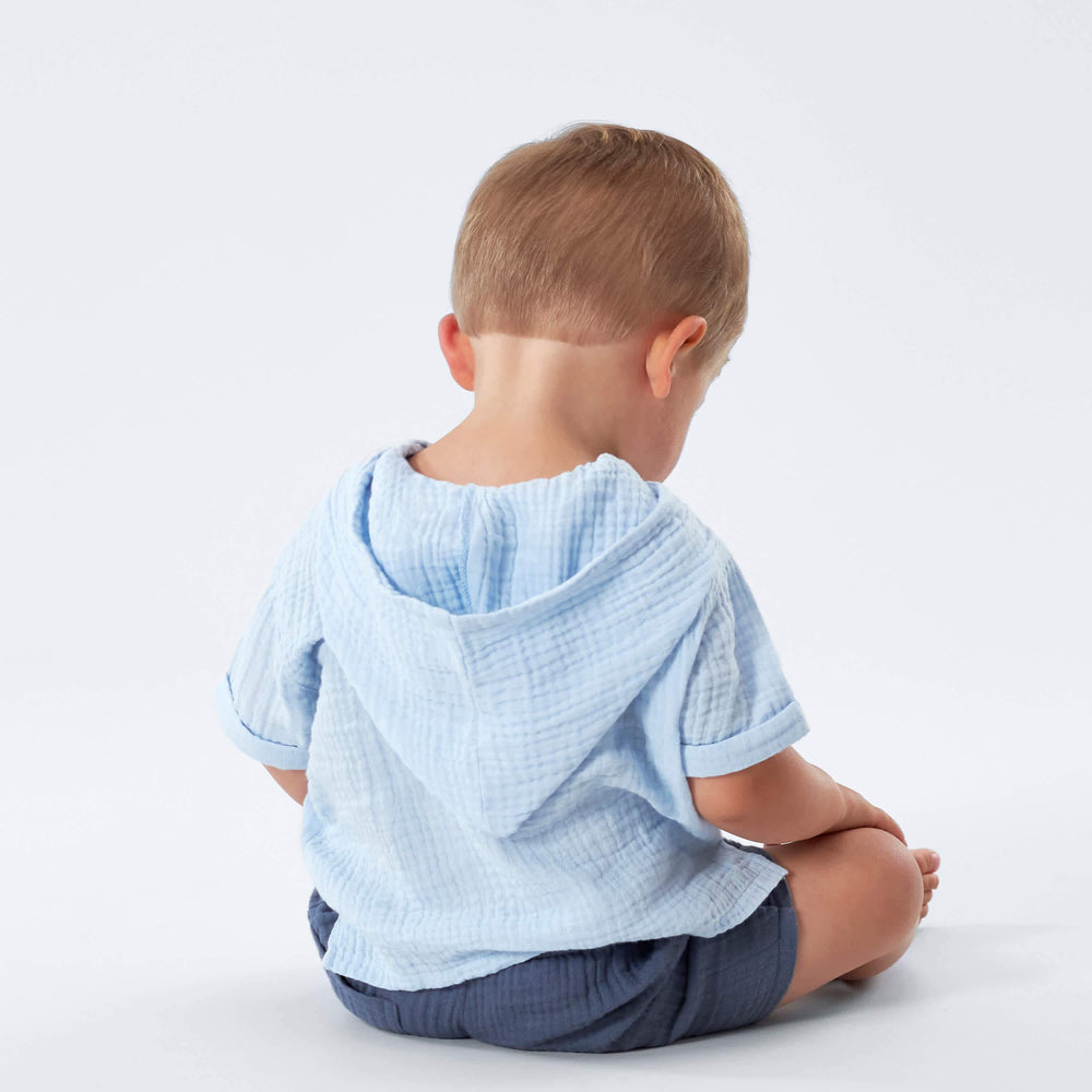 Infant & Toddler Boys Blue Gauze Hoodie-Gerber Childrenswear