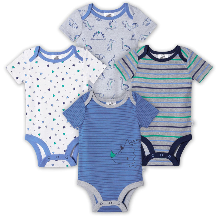 Organic Baby Boys 4-Pack Short Sleeve Lil' Dino Bodysuits-Gerber Childrenswear