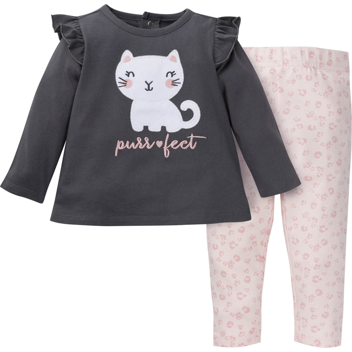 2-Piece Baby & Toddler Girls Purrfectly Cute Tunic & Legging Set-Gerber Childrenswear