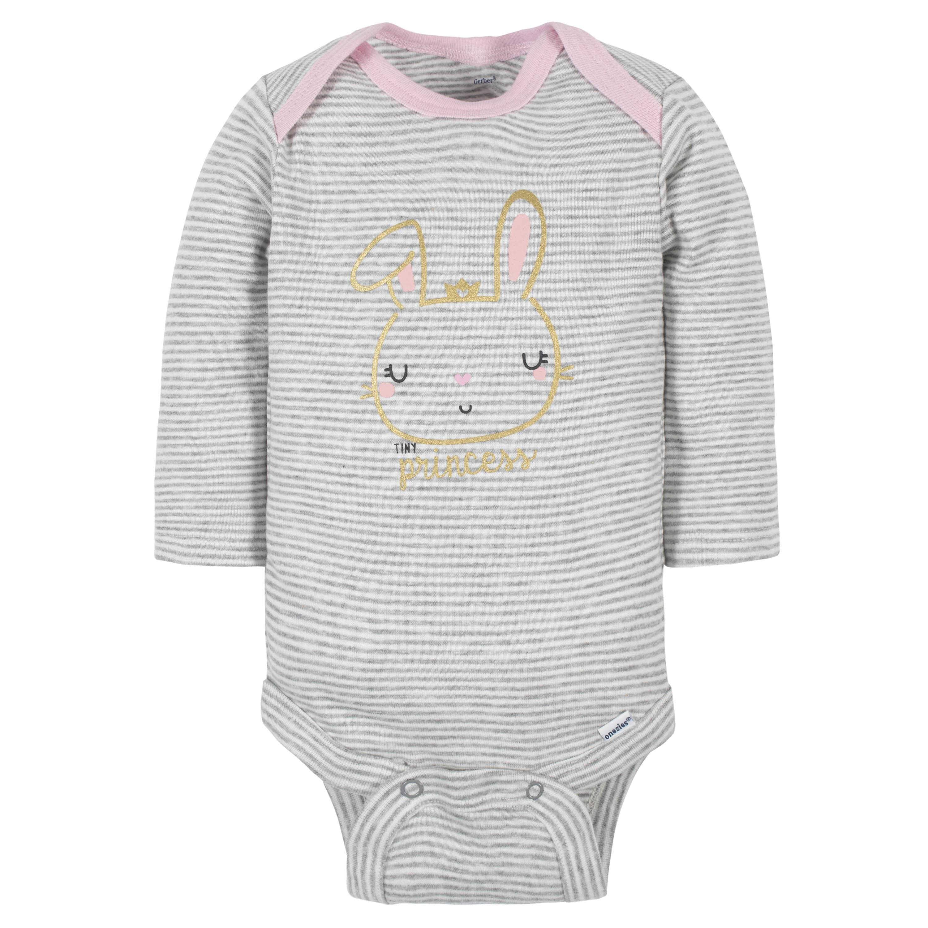 6-Pack Baby Girls Princess Long Sleeve Onesies® Bodysuits-Gerber Childrenswear