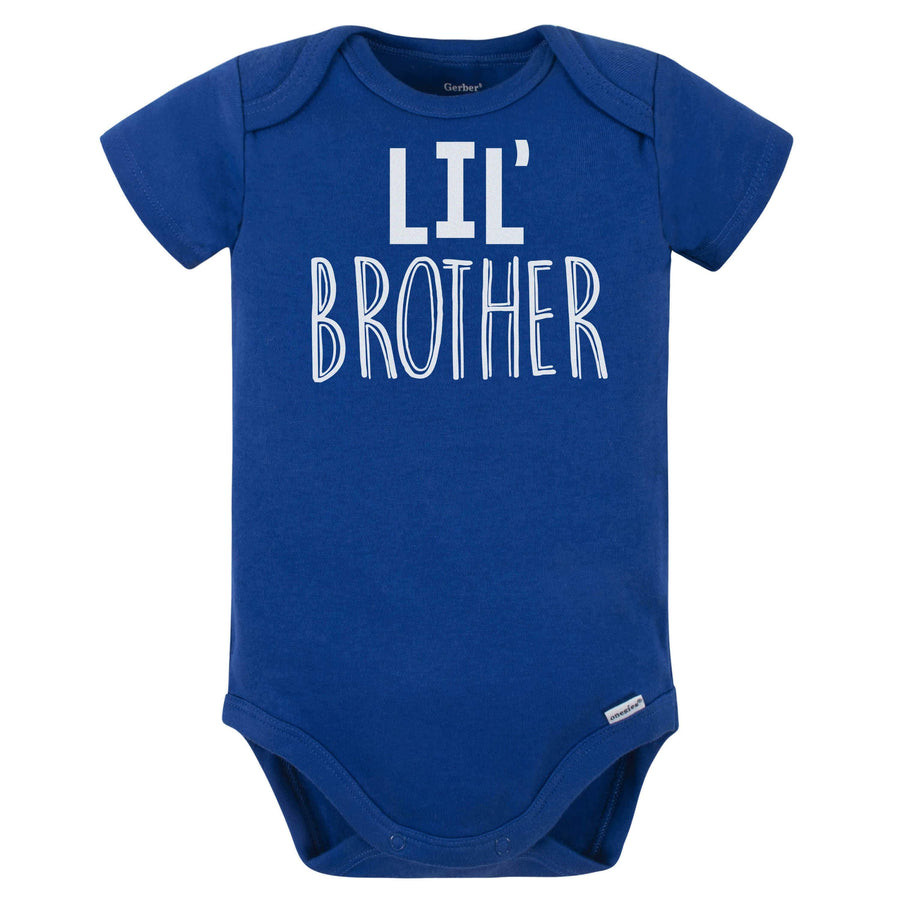 Baby Boy "Lil' Brother" Short Sleeve Onesies® Bodysuit-Gerber Childrenswear