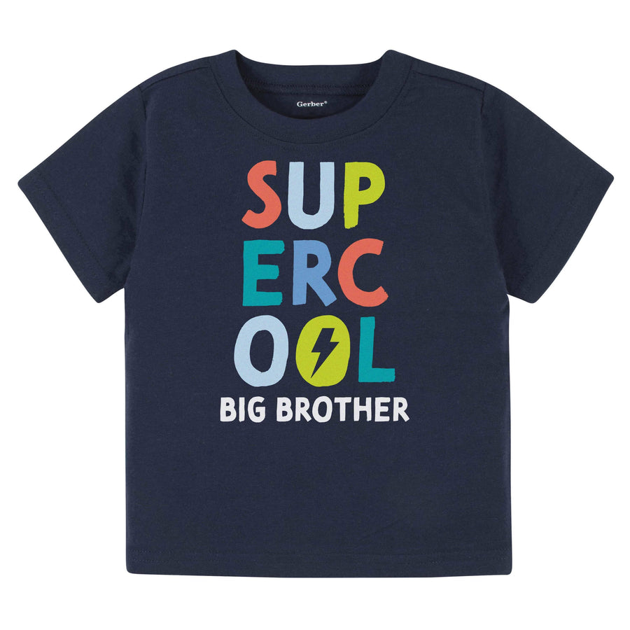 Baby & Toddler Boy "Super Cool Brother" Short Sleeve Tee-Gerber Childrenswear