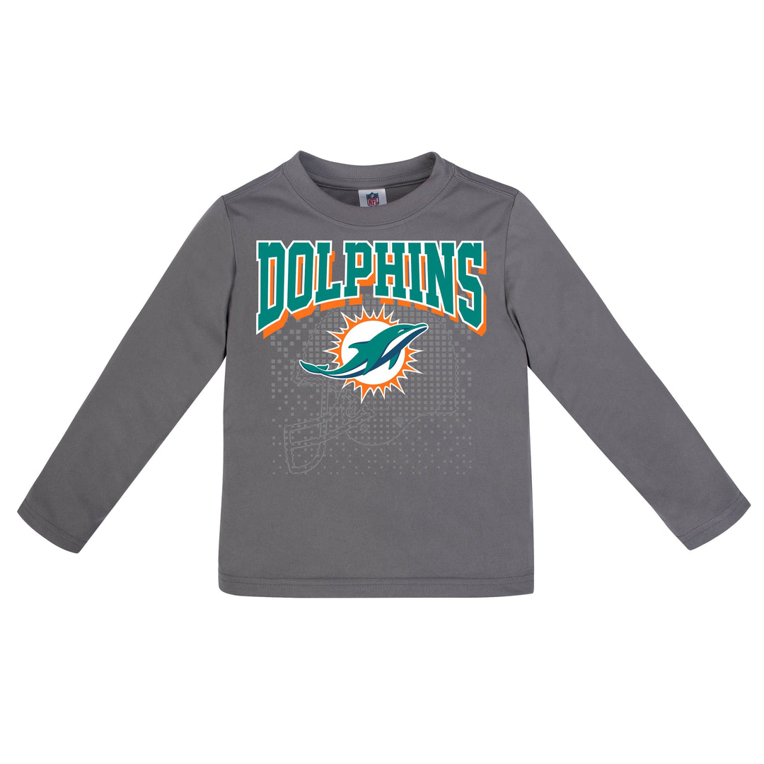 Miami Dolphins Boys Long Sleeve Tee Shirt-Gerber Childrenswear