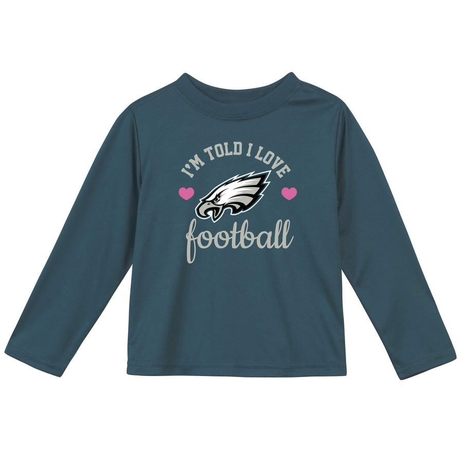 Philadelphia Eagles Girls Long Sleeve Tee Shirt-Gerber Childrenswear