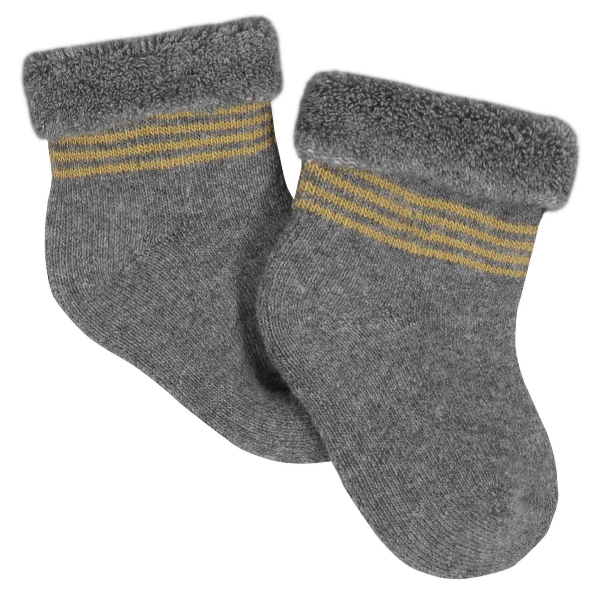 Gerber® 6-Pack Baby Boys Tiger Wiggle-Proof® Terry Bootie Socks-Gerber Childrenswear