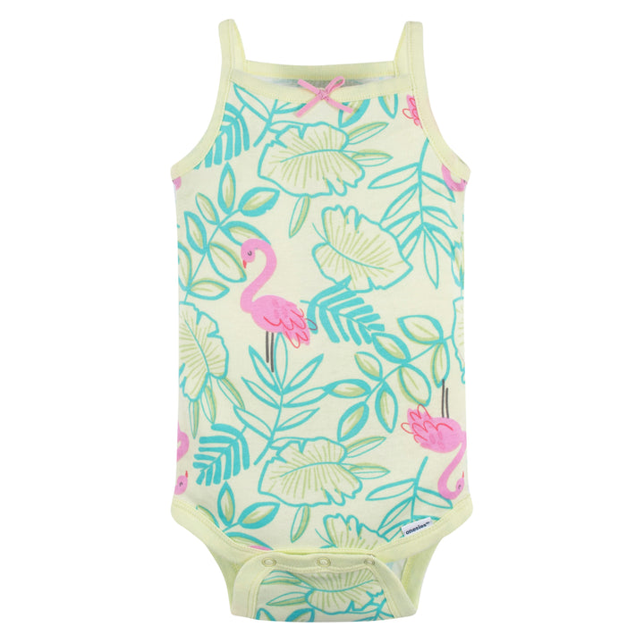 4-Pack Baby Girls Flamingo Fun Sleeveless Onesies® Bodysuits