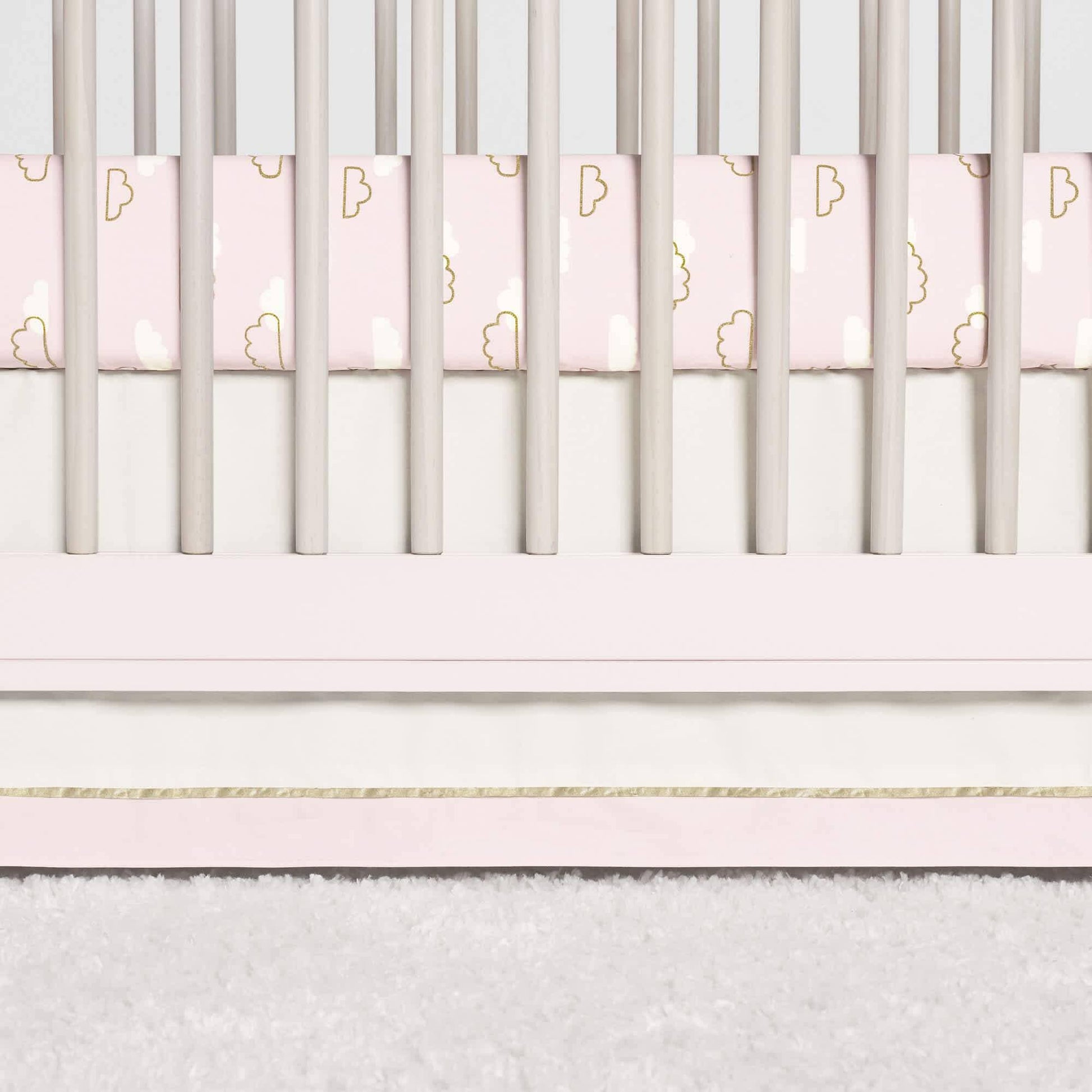 3-Piece Baby Girls Sparkle Pink Fitted Crib Sheets & Crib Skirt Set-Gerber Childrenswear