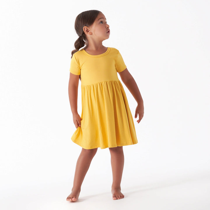 Infant & Toddler Girls Yolk Yellow Buttery-Soft Viscose Made from Eucalyptus Twirl Dress