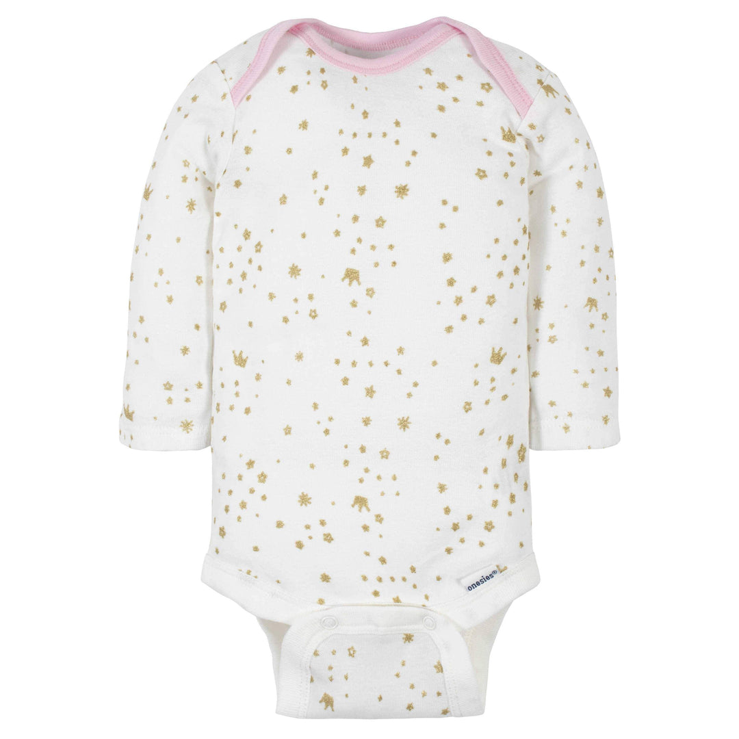 6-Pack Baby Girls Princess Long Sleeve Onesies® Bodysuits-Gerber Childrenswear