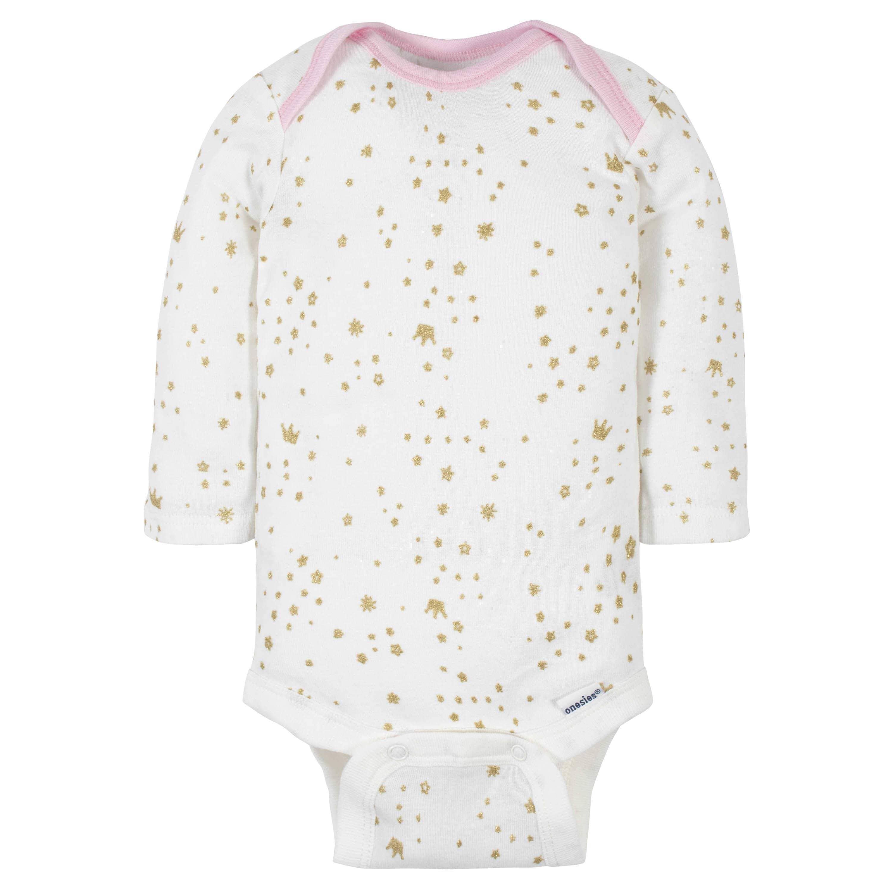 6-Pack Baby Girls Princess Long Sleeve Onesies® Bodysuits-Gerber Childrenswear