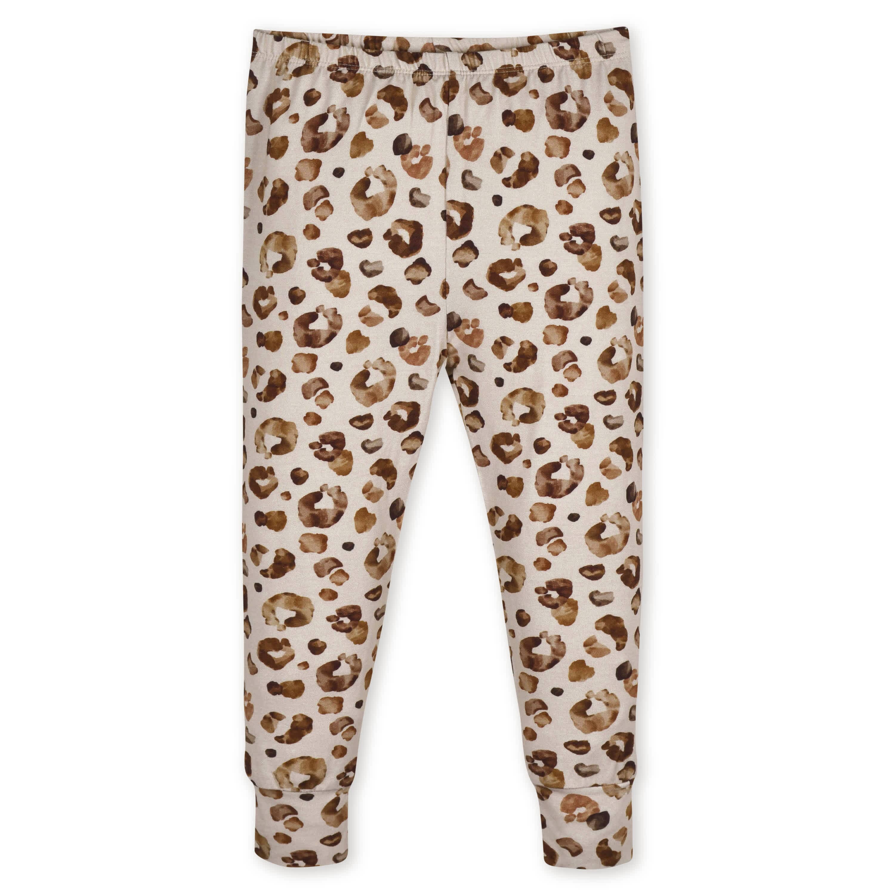 2-Piece Infant & Toddler Girls Leopard Buttery-Soft Viscose Made from Eucalyptus Snug Fit Pajamas