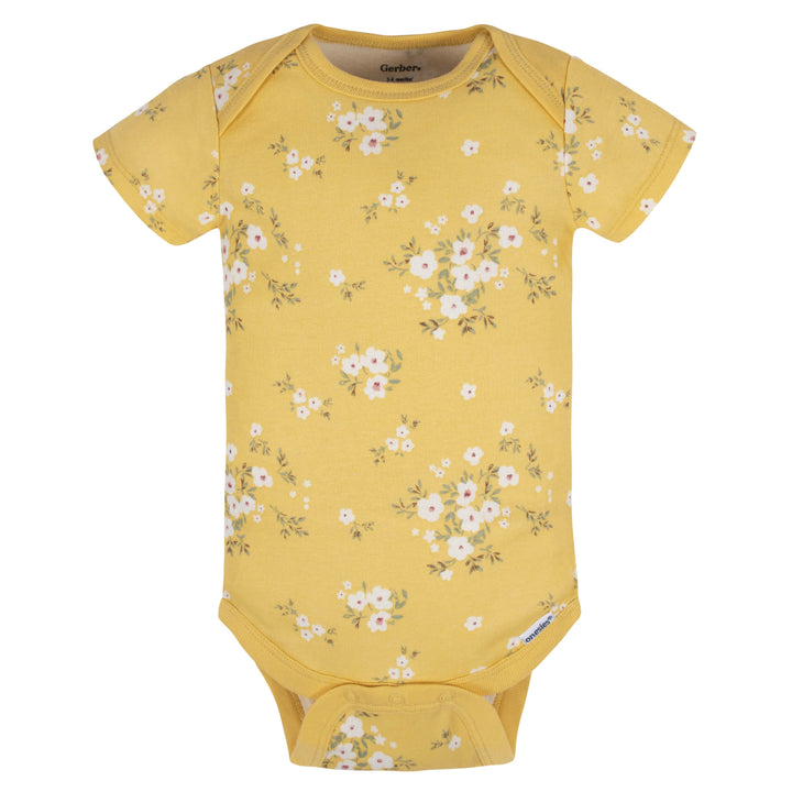 5-Pack Baby Girls Golden Floral Onesies® Bodysuits