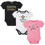 New Orleans Saints Baby Girls Short Sleeve Bodysuits-Gerber Childrenswear