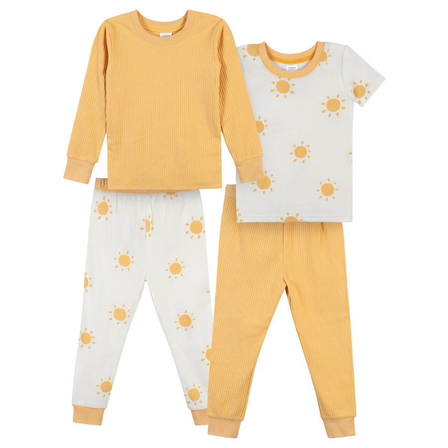 4-Piece Infant & Toddler Neutral Sun Snug Fit Pajamas