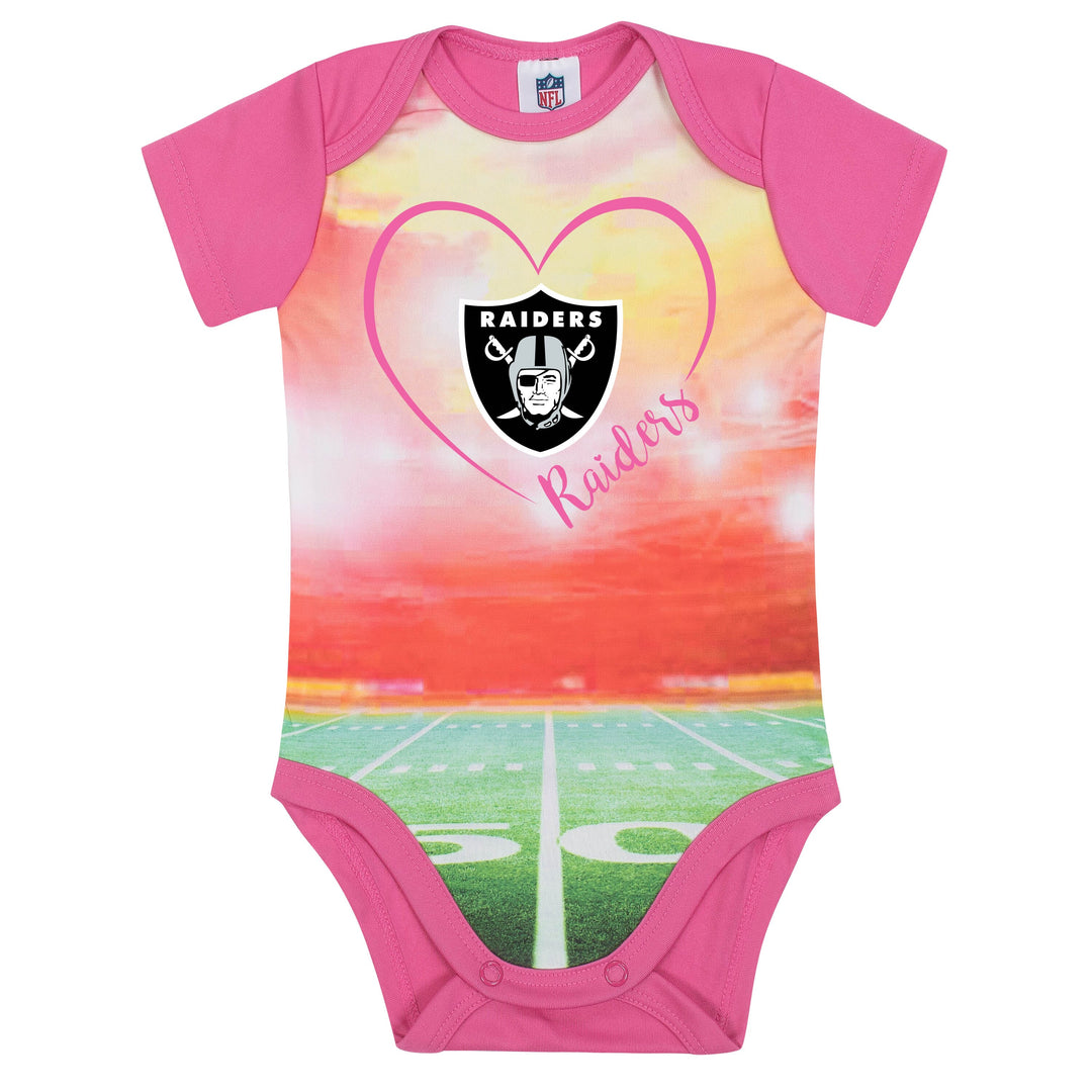 Las Vegas Raiders Baby Girl Short Sleeve Bodysuit-Gerber Childrenswear
