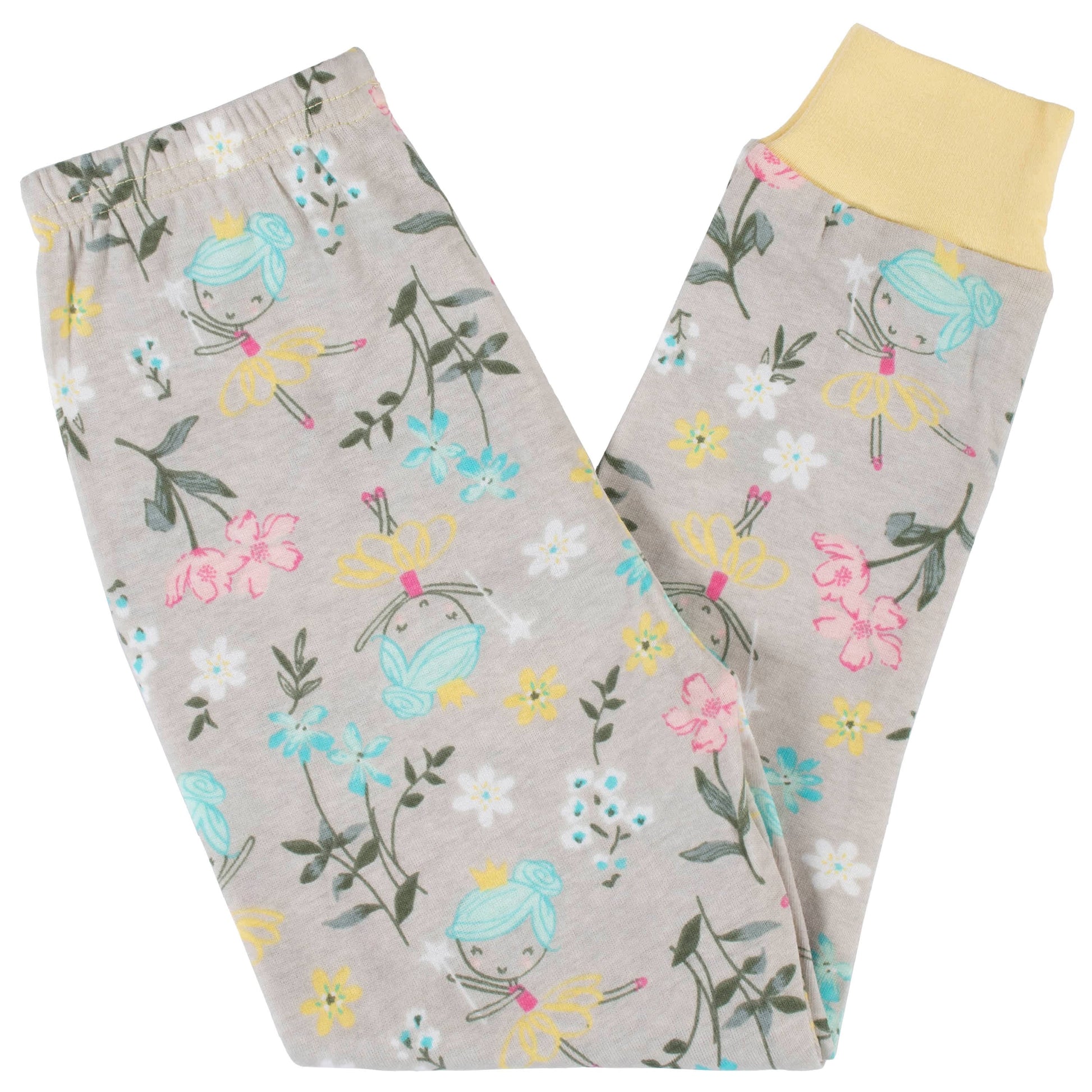 4-Piece Infant & Toddler Girls Yellow Garden Snug Fit Cotton Pajamas