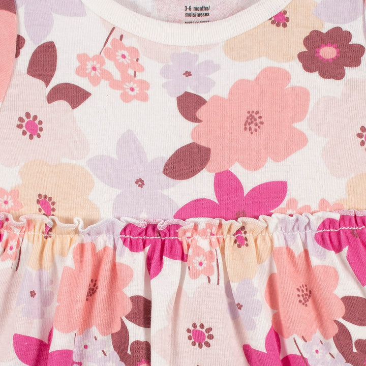 3-Piece Baby & Toddler Girls Cherry Blossom Dress, Diaper Cover & Headband Set