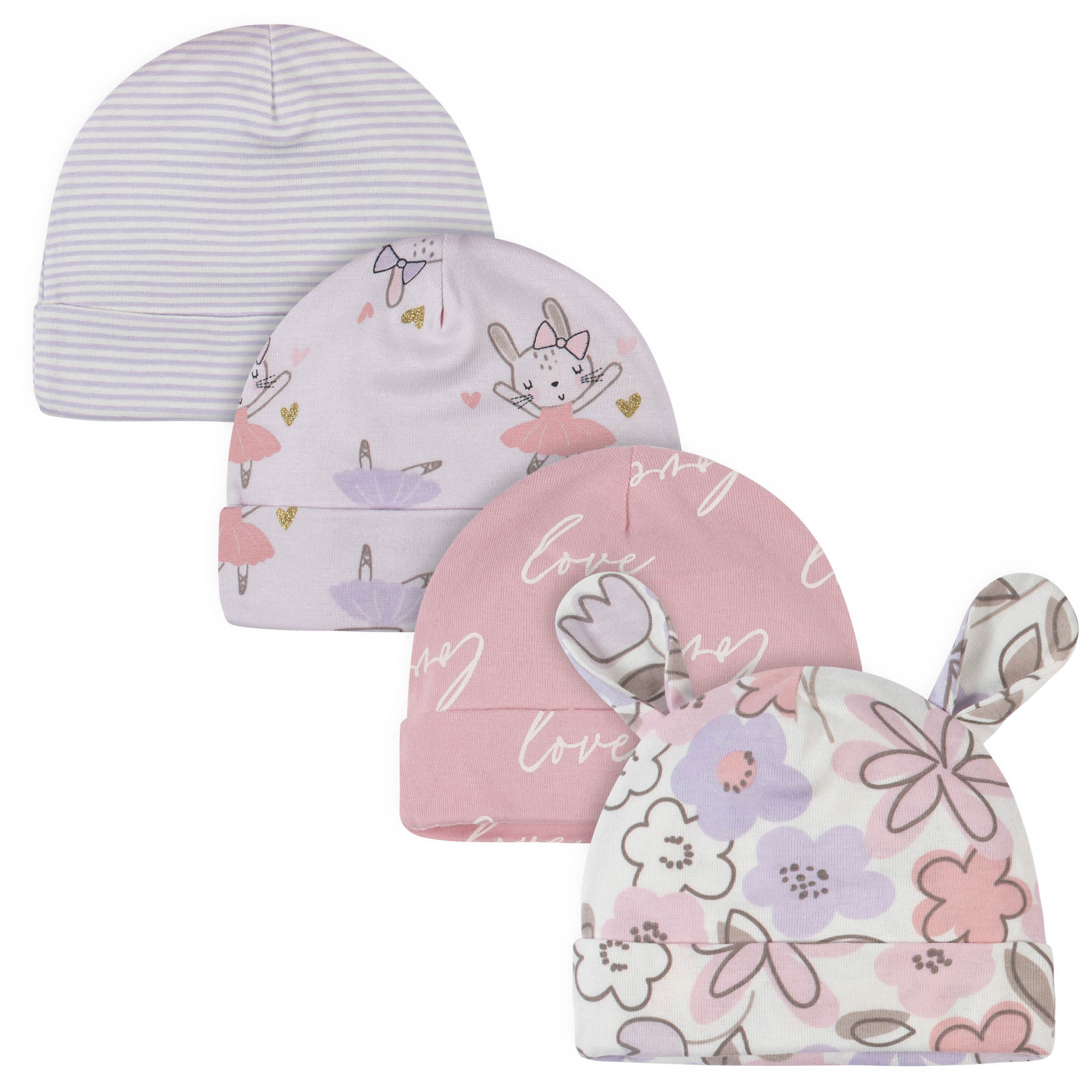 21-Piece Baby Girls Bunny Ballerina Terry Bib, Burpcloth, Mittens, Cap and Bootie Sock Set-Gerber Childrenswear