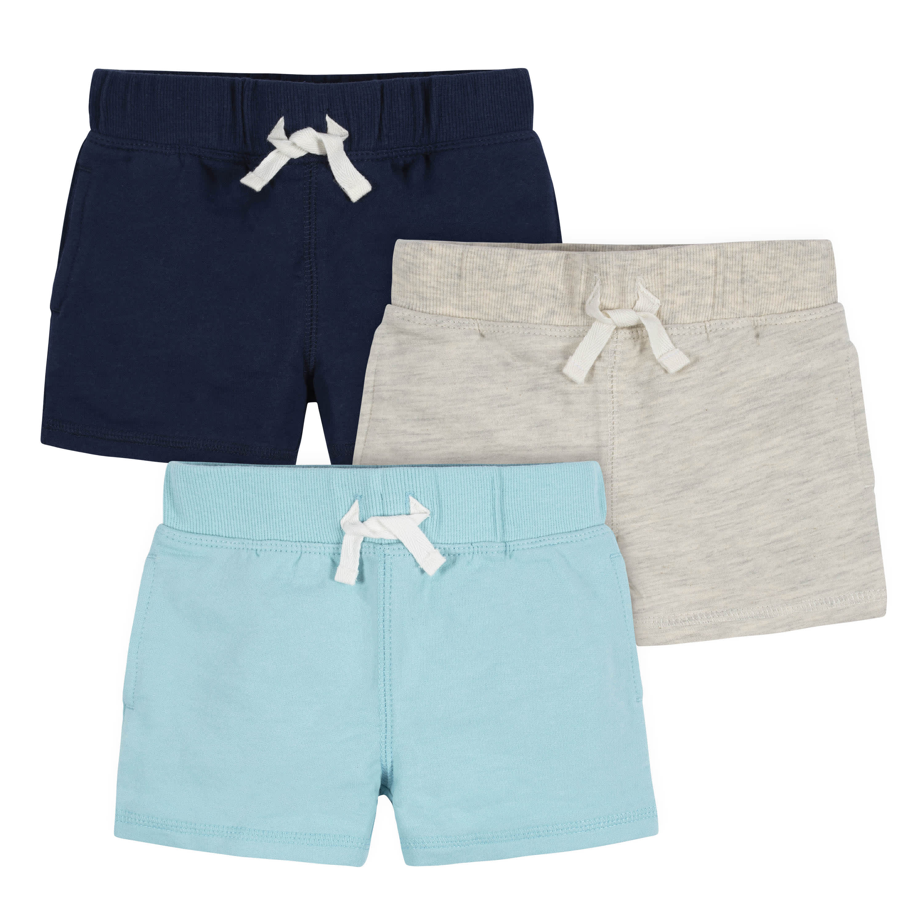 3-Pack Baby & Toddler Boys Royal Blues Pull-On Knit Shorts-Gerber Childrenswear