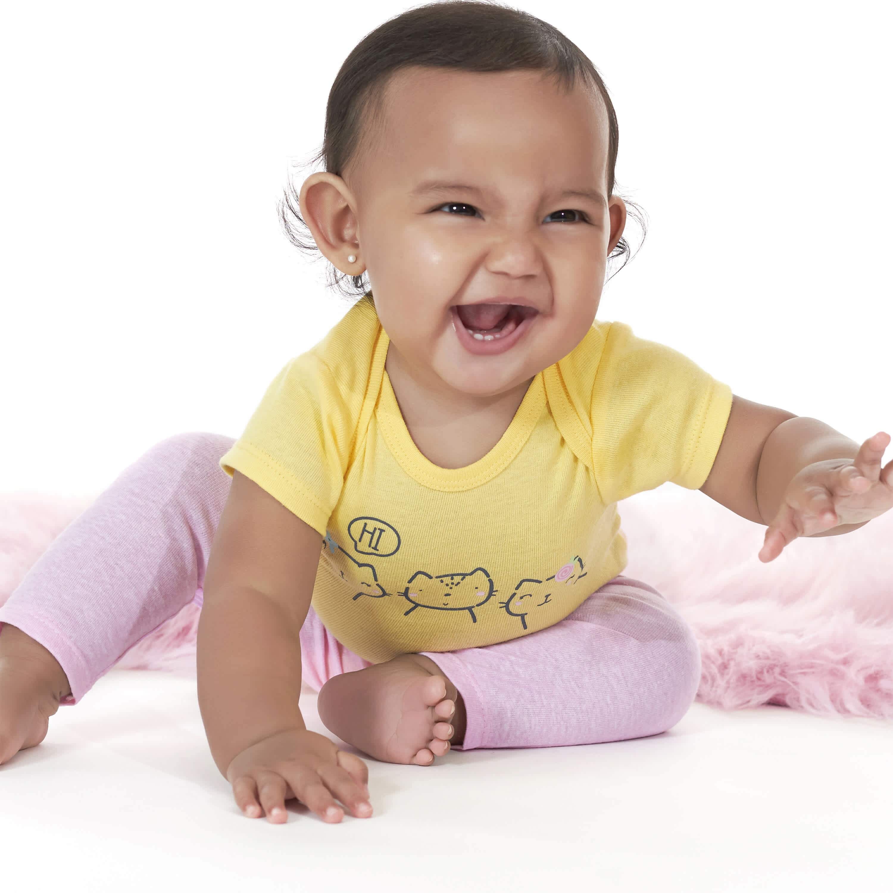 4-Pack Baby Girls Pink Stripes Pants-Gerber Childrenswear