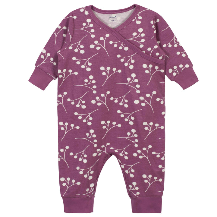 3-Piece Baby Girls Comfy Stretch Ducklings Coverall Set-Gerber Childrenswear