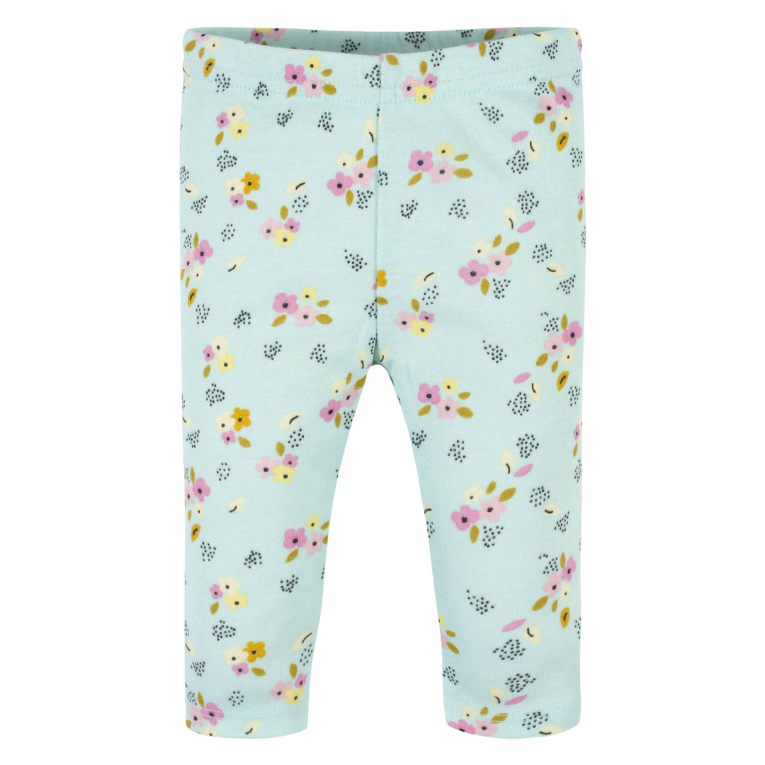 3-Pack Baby Girls Floral & Pink Leggings-Gerber Childrenswear
