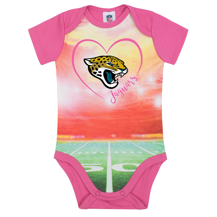 Jacksonville Jaguars Baby Girl Short Sleeve Bodysuit-Gerber Childrenswear