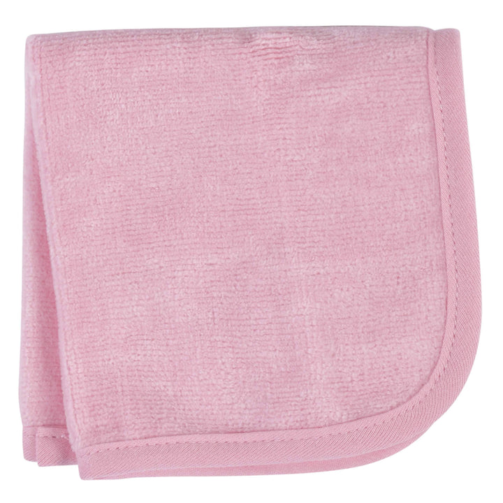 Embroidered 4-Piece Girls Striped Pink Hooded Towel & Washcloths Set-Gerber Childrenswear