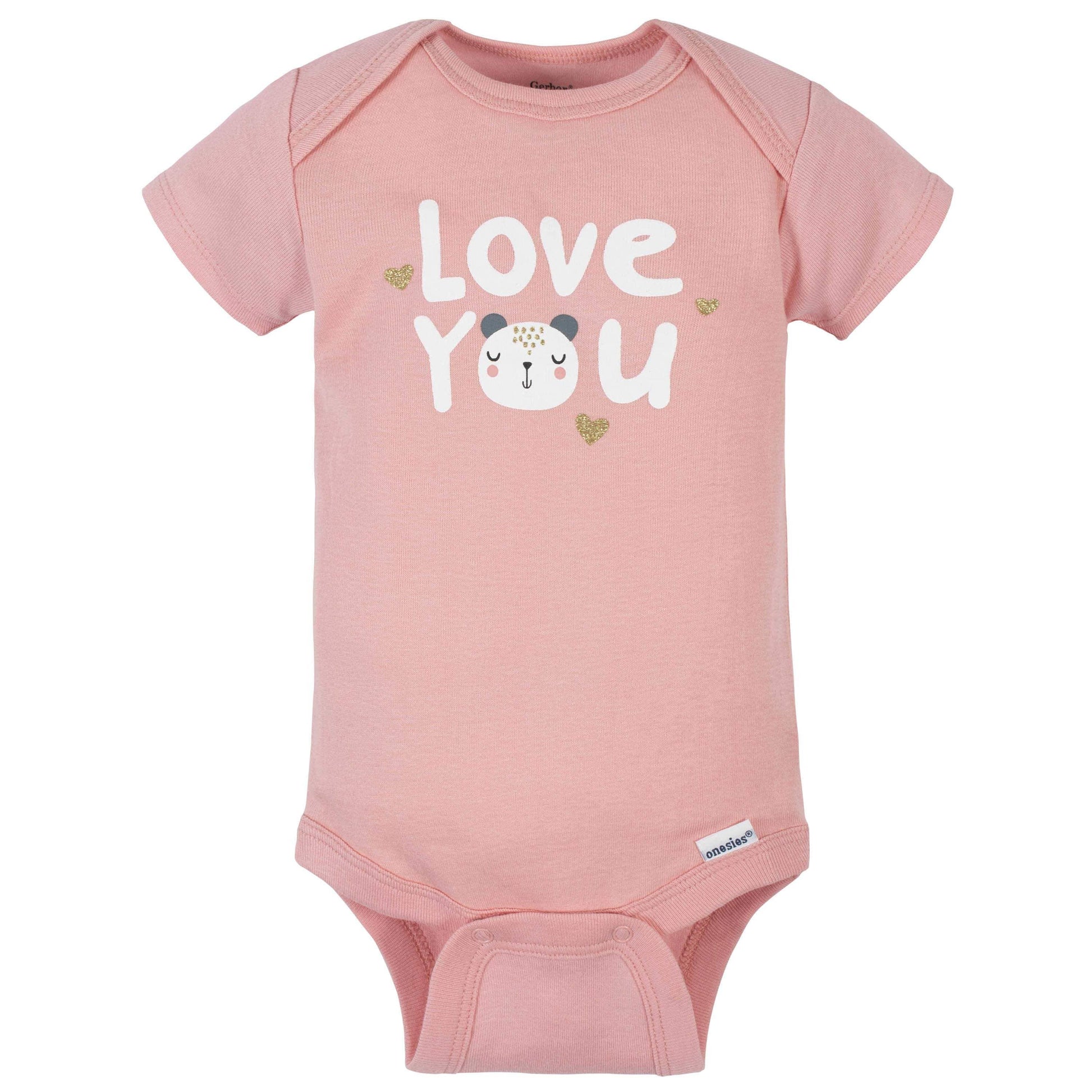 8-Pack Baby Girls Bear Short Sleeve Onesies® Bodysuits-Gerber Childrenswear