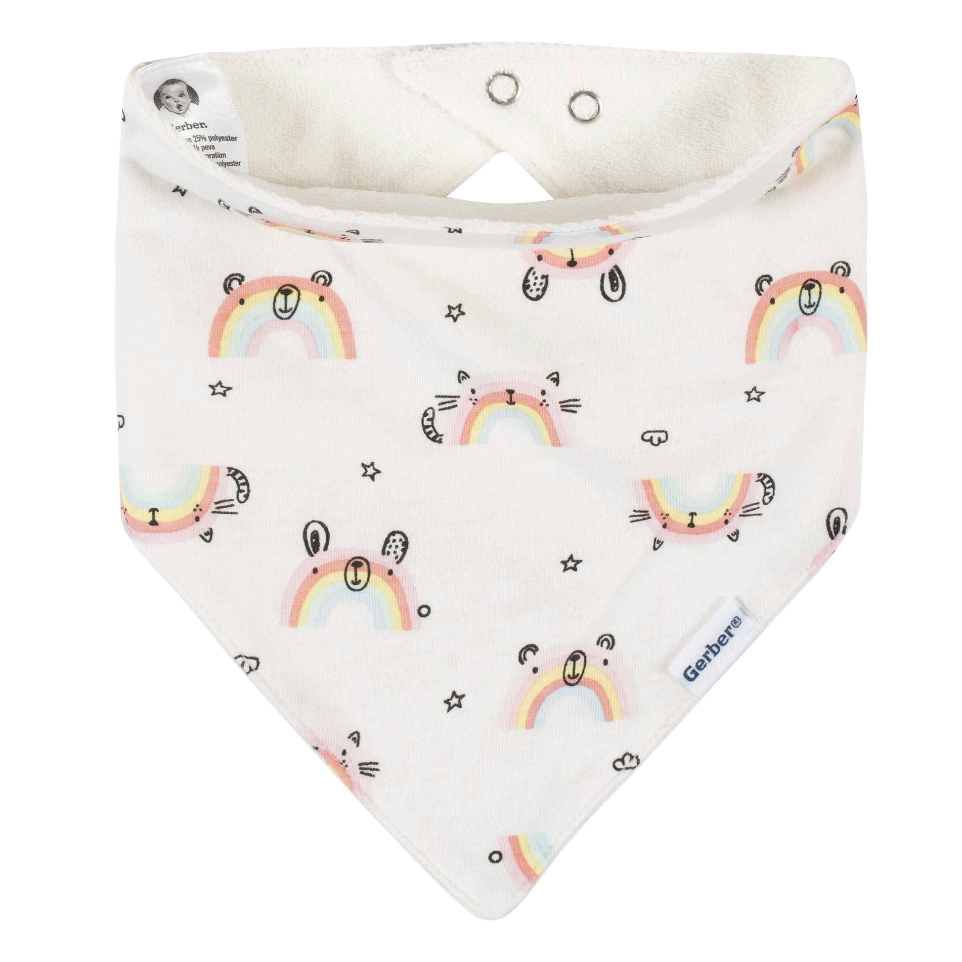 4-Pack Baby Girls Rainbow Bandana Bibs-Gerber Childrenswear