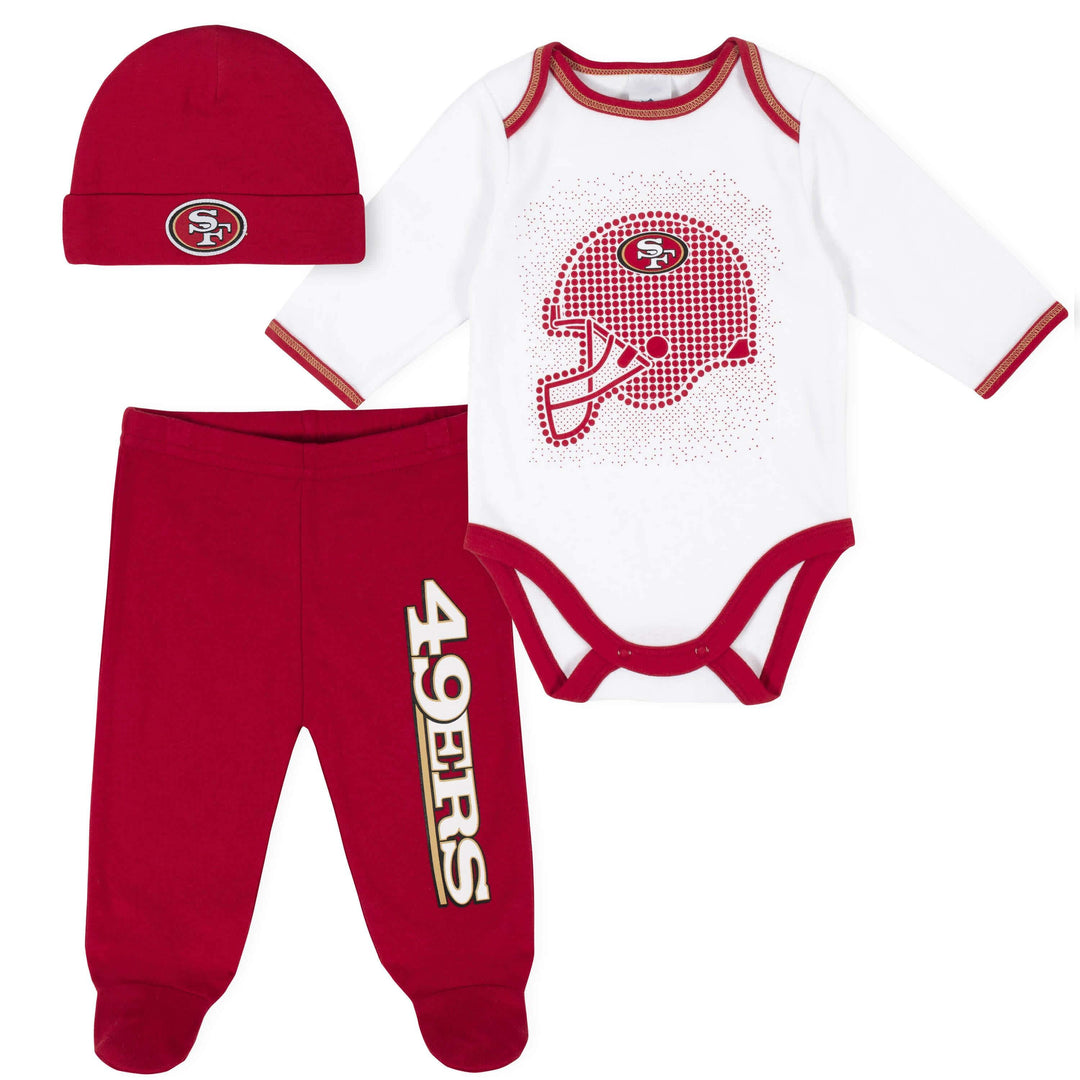 San Francisco 49ers 3-Piece Baby Boys Bodysuit, Pant, and Cap Set-Gerber Childrenswear