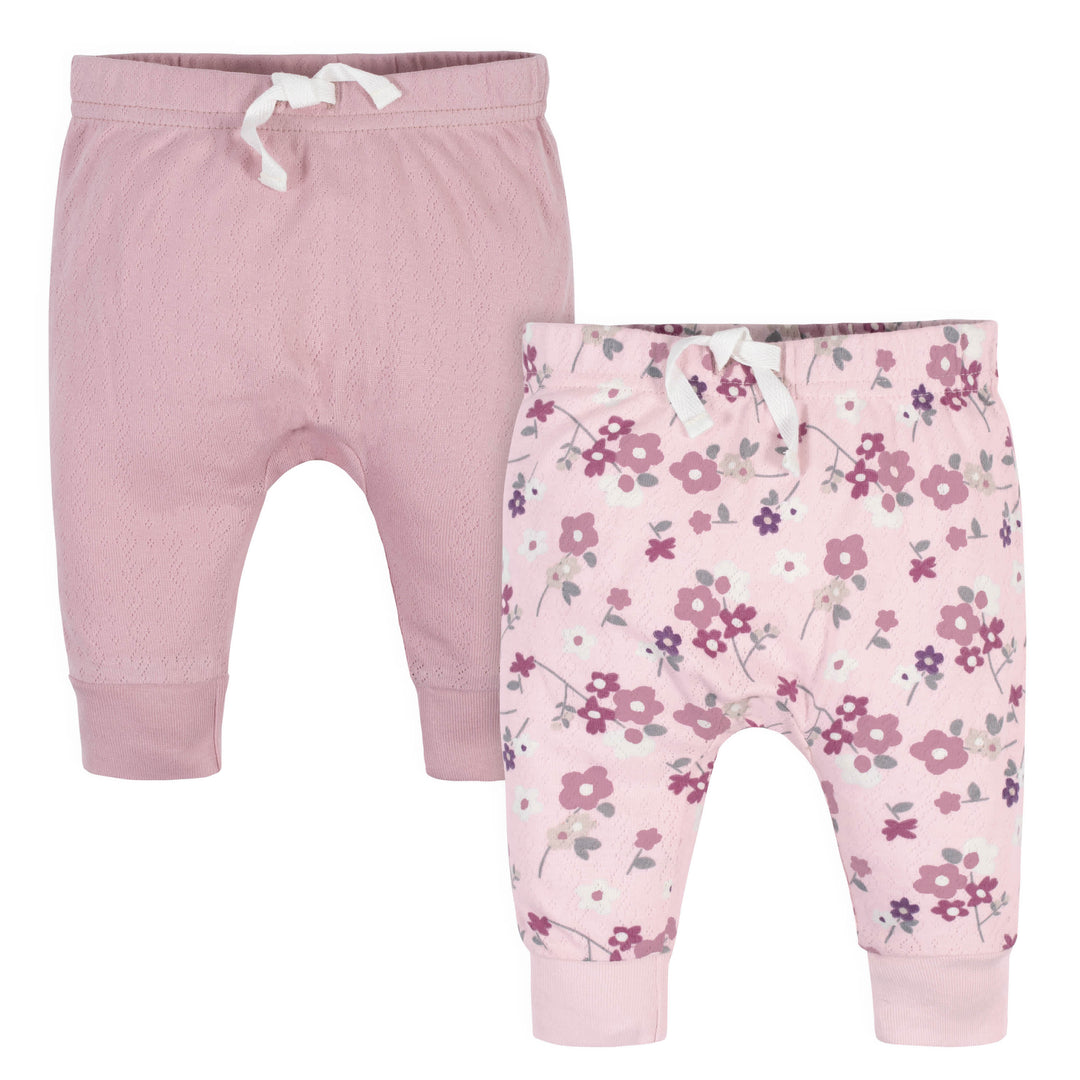 2-Pack Organic Baby Girls Wild Flower Pants-Gerber Childrenswear