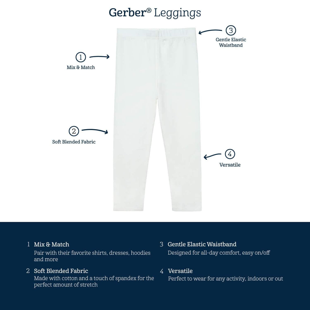 Infant & Toddler Girls White Leggings-Gerber Childrenswear